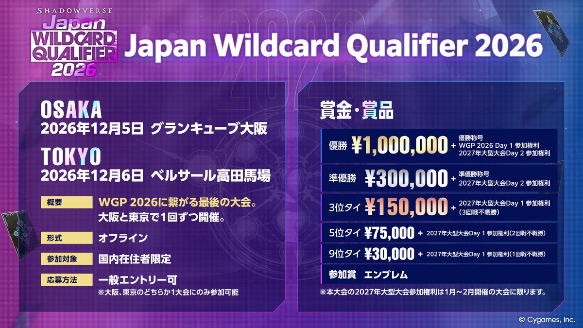 Shadowverse Japan Wildcard Qualifier 2026 Osaka